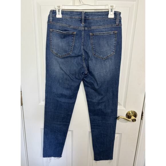 Vigoss Ace Skinny Button Fly High Rise Stretch Jeans Size 27 Raw Hem - Picture 2 of 7